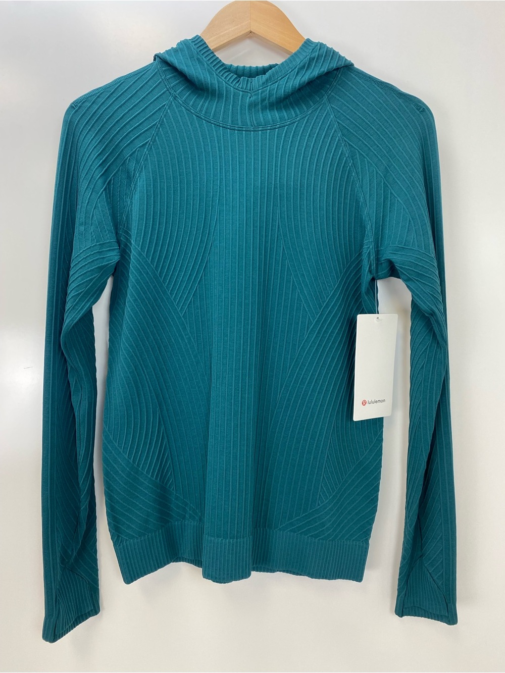 lululemon athletica Teal Ribbed Cowl-Neck